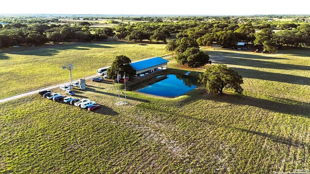 birds eye view of property featuring a rural view