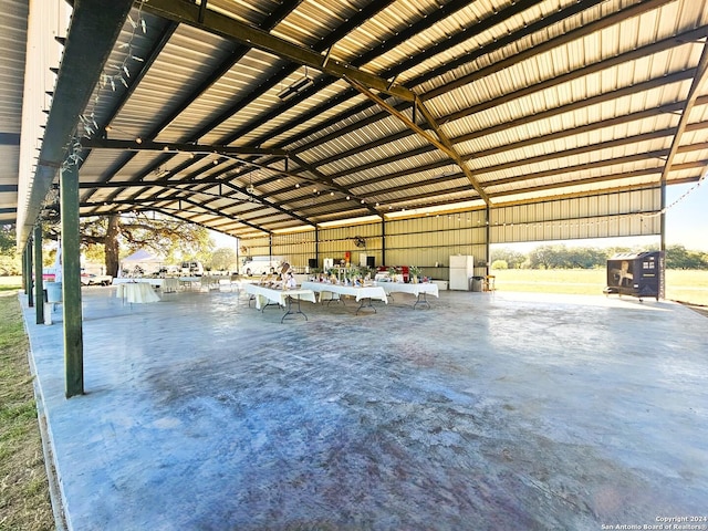 garage featuring metal wall