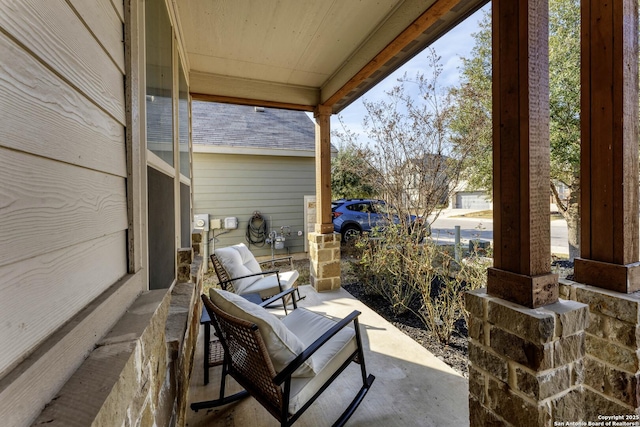 view of patio with a porch