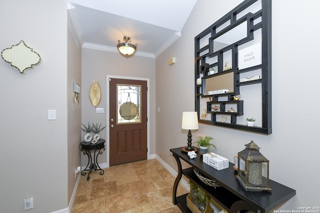 foyer with crown molding