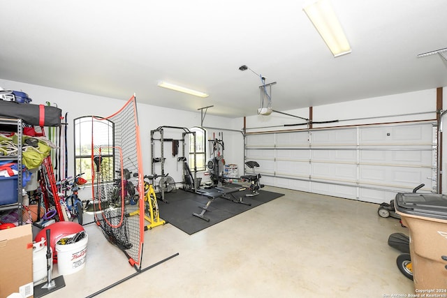 garage featuring a garage door opener