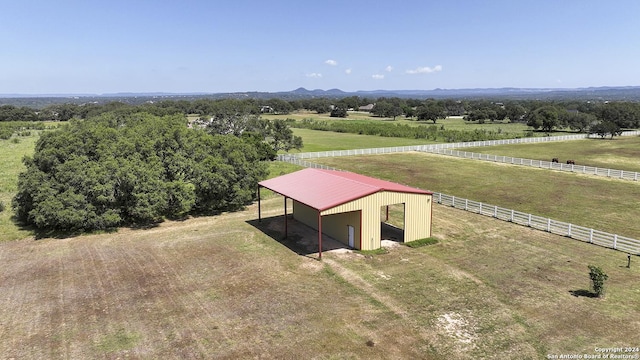 aerial view with a rural view