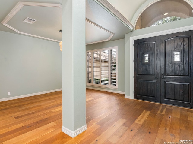 foyer entrance featuring light hardwood / wood-style floors