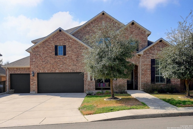 front facade with a garage