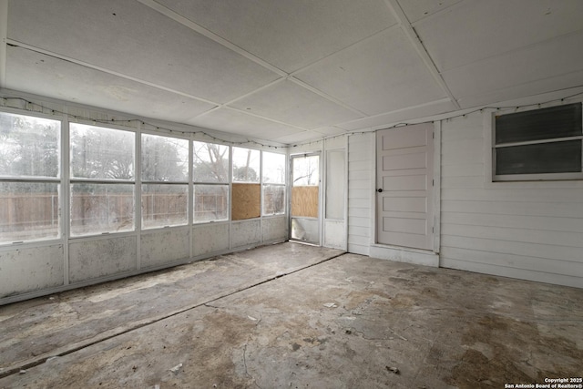 view of unfurnished sunroom