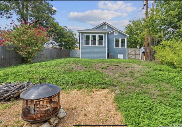 exterior space featuring a fire pit