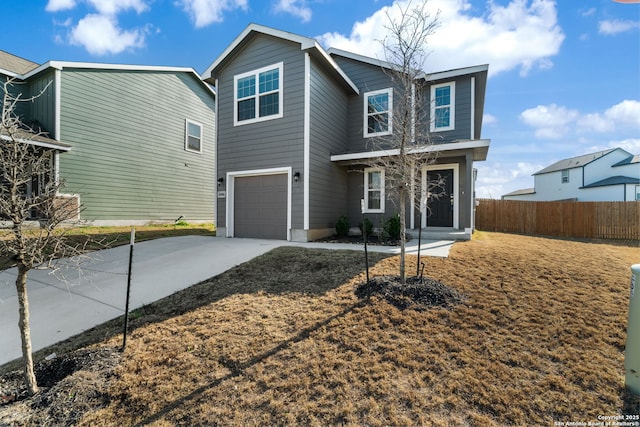 view of front facade with a garage