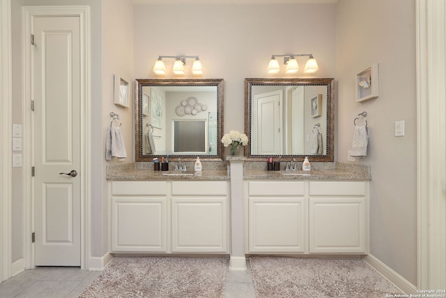 bathroom featuring vanity and tile patterned floors