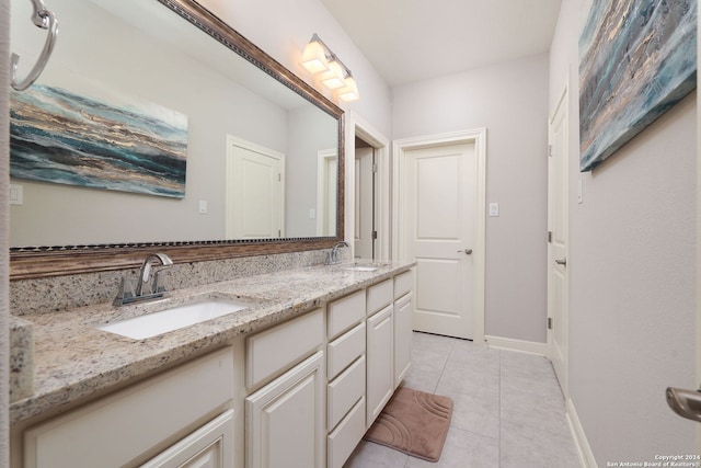 bathroom featuring vanity and tile patterned floors