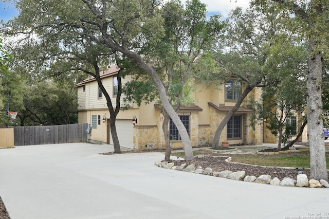 view of front facade with a garage