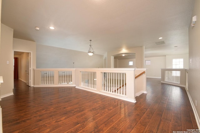 13906 Tahoe Vis, San Antonio, TX 78253 - empty room featuring baseboards, visible vents, recessed lighting, and dark wood-type flooring