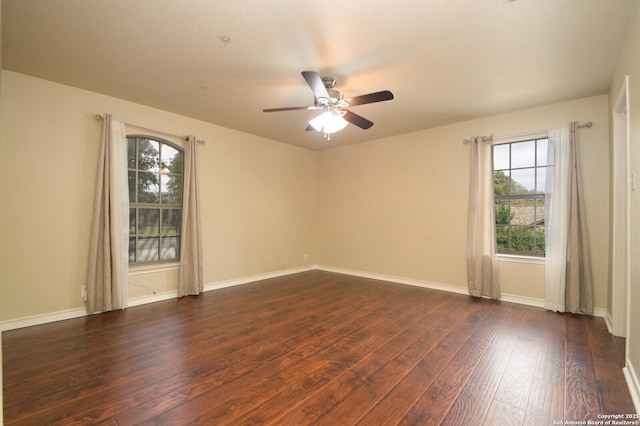 13906 Tahoe Vis, San Antonio, TX 78253 - unfurnished room featuring dark wood-style floors, ceiling fan, and baseboards