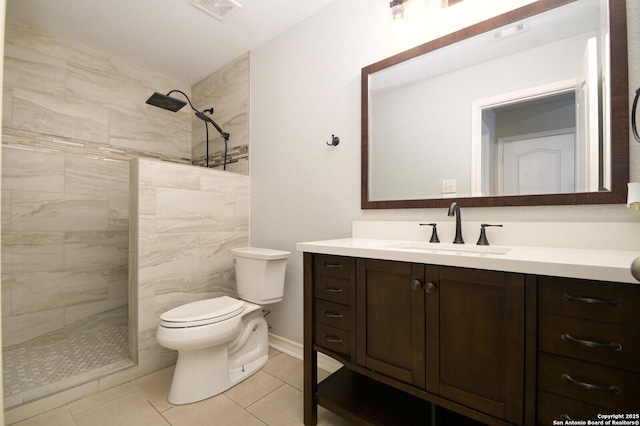13906 Tahoe Vis, San Antonio, TX 78253 - full bath with toilet, vanity, a tile shower, and visible vents