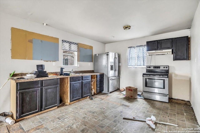 kitchen with stainless steel appliances and sink