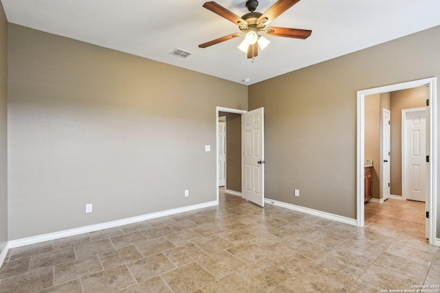 unfurnished room featuring ceiling fan