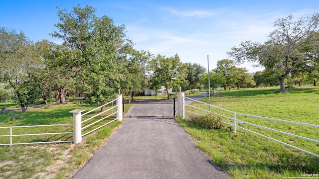 view of road with a rural view