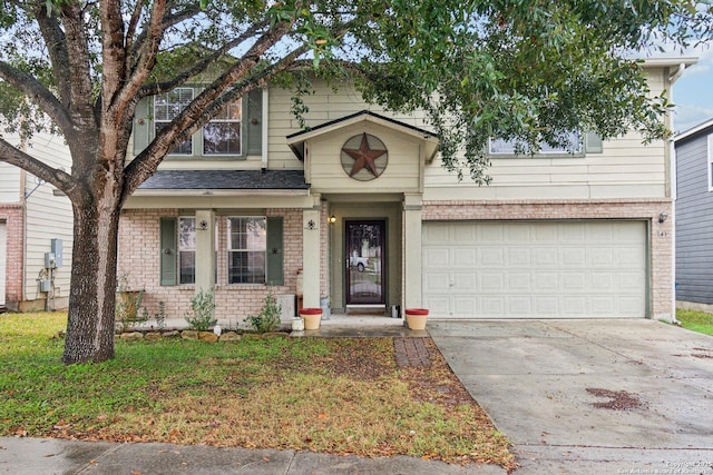 front of property featuring a garage