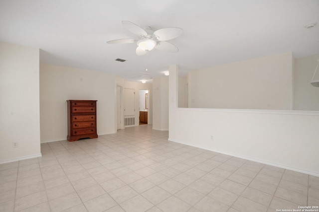 spare room featuring ceiling fan