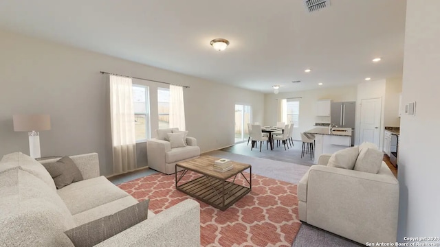 living room with a healthy amount of sunlight