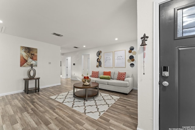 living room featuring hardwood / wood-style flooring