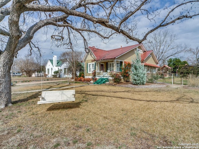 view of yard featuring a porch