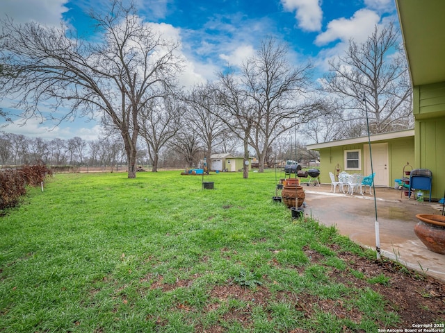 view of yard with a patio area