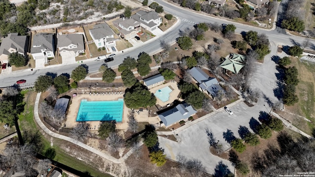 606 Fort Concho, San Antonio, TX 78245 - aerial overview of property's location featuring a pool area and nearby suburban area