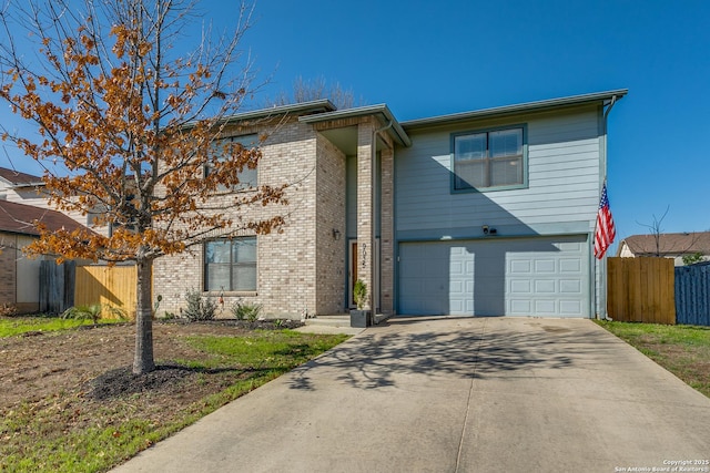 view of front of house with a garage