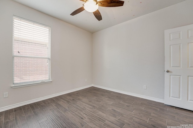 spare room featuring ceiling fan