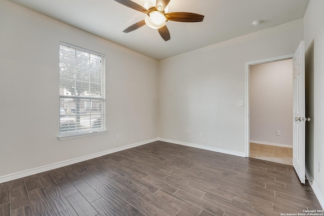 unfurnished room featuring ceiling fan