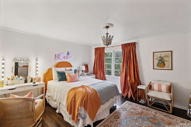 bedroom featuring dark wood-type flooring