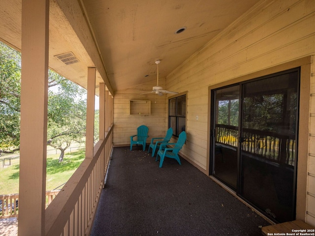 1048 Parkview Dr, Canyon Lake, TX 78133 - view of patio / terrace with ceiling fan