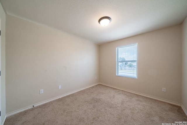 spare room featuring light carpet