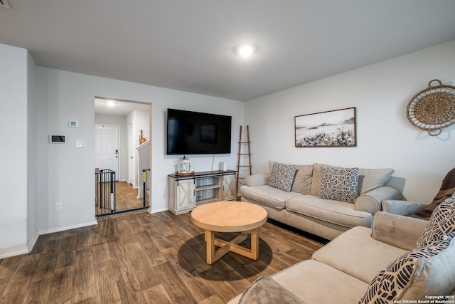 living room featuring hardwood / wood-style floors