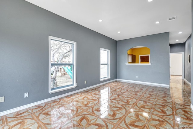 view of spare room