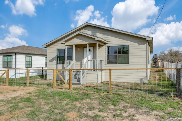 view of bungalow-style home