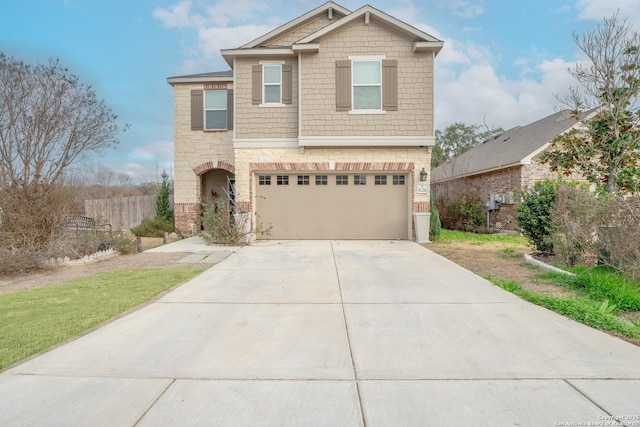 view of front facade featuring a garage