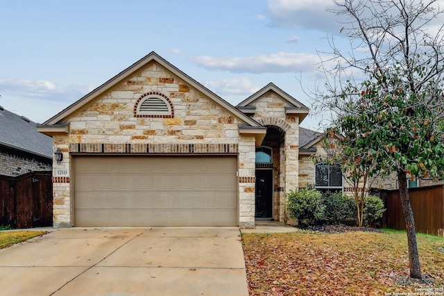 view of front of house with a garage