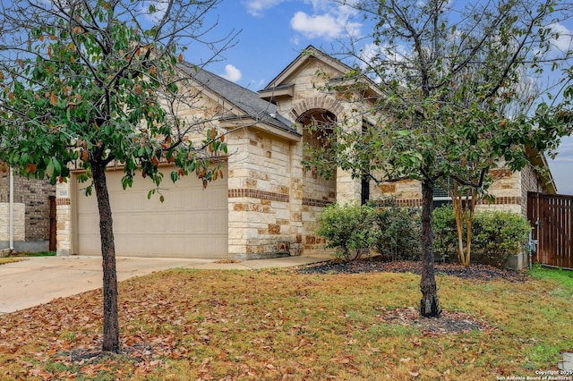 view of front of house with a garage