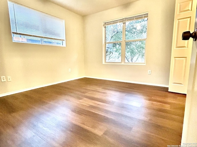 empty room featuring wood-type flooring