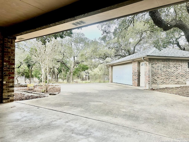 view of garage