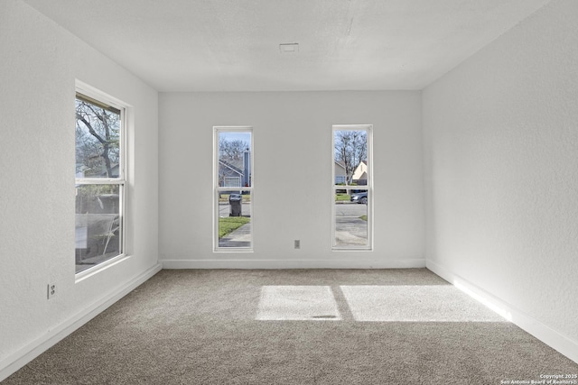 spare room with plenty of natural light and carpet flooring