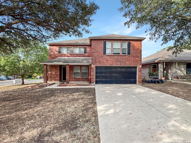 view of front of house with a garage