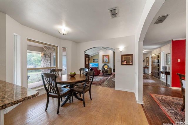 dining area featuring light hardwood / wood-style flooring