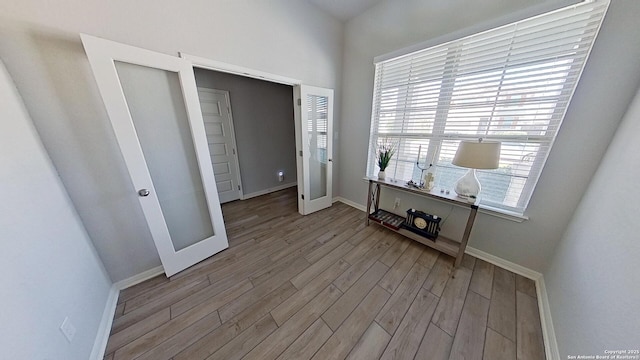 interior space with light wood-type flooring