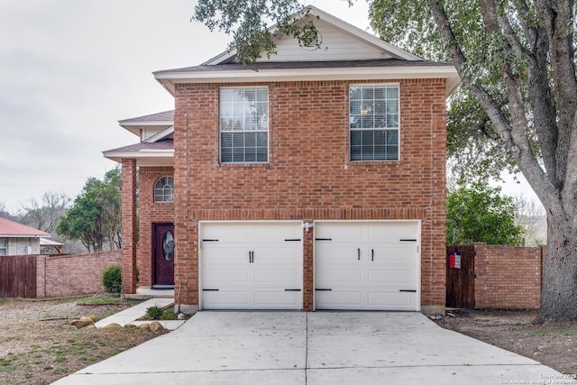 view of front facade featuring a garage