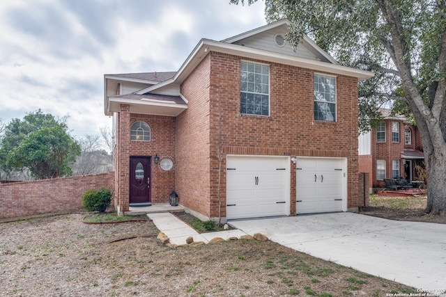 view of front property featuring a garage