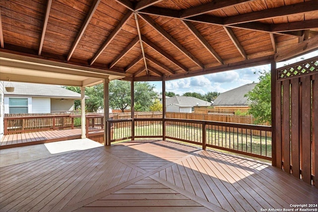 deck with a gazebo