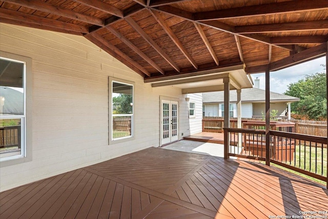 deck with french doors