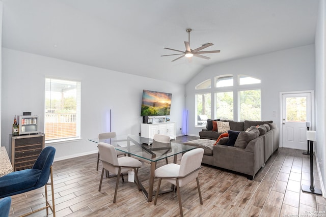 25046 Las Pilas, San Antonio, TX 78261 - living room with lofted ceiling and ceiling fan